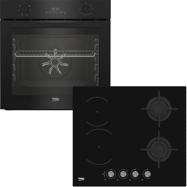 Фото - Духова шафа + варильна поверхня комбінована Beko BBIE17300B + HILM64222S